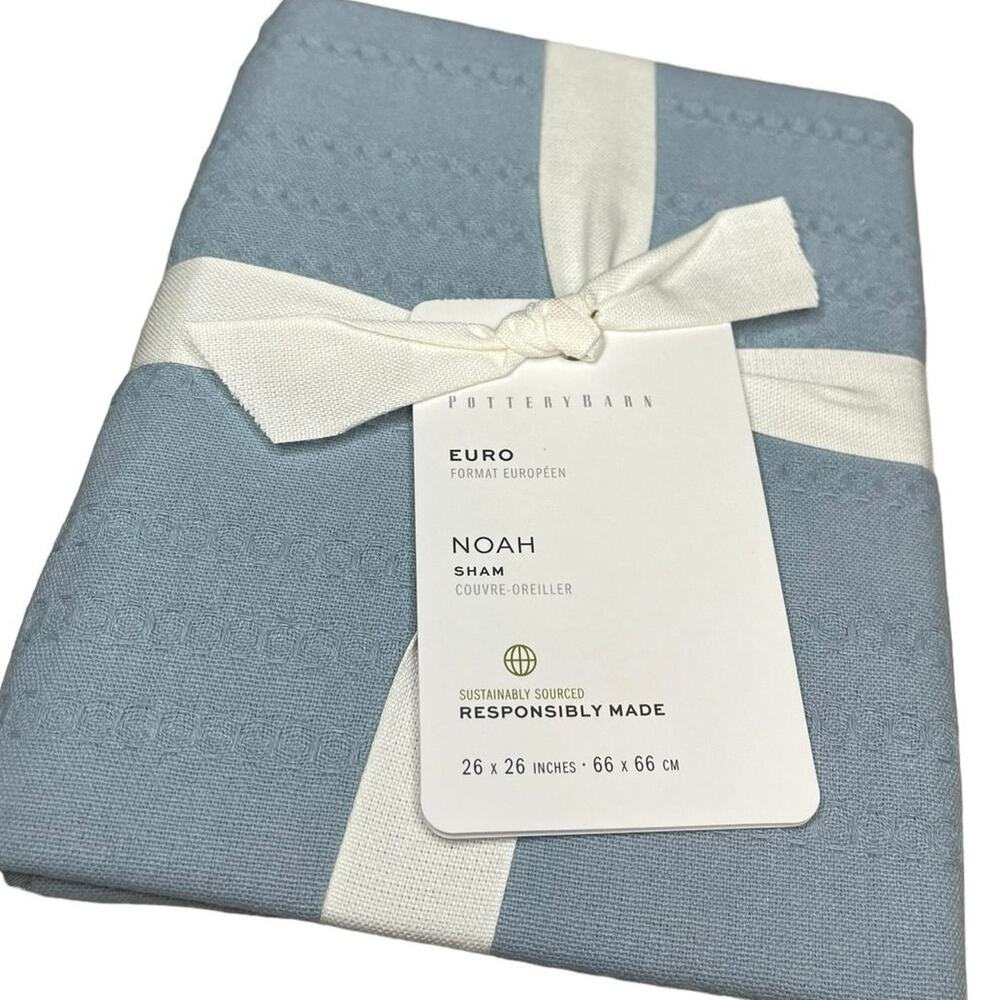 Clearance-2 Left- Pottery Barn Textured Euro Sham Noah 26 x 26